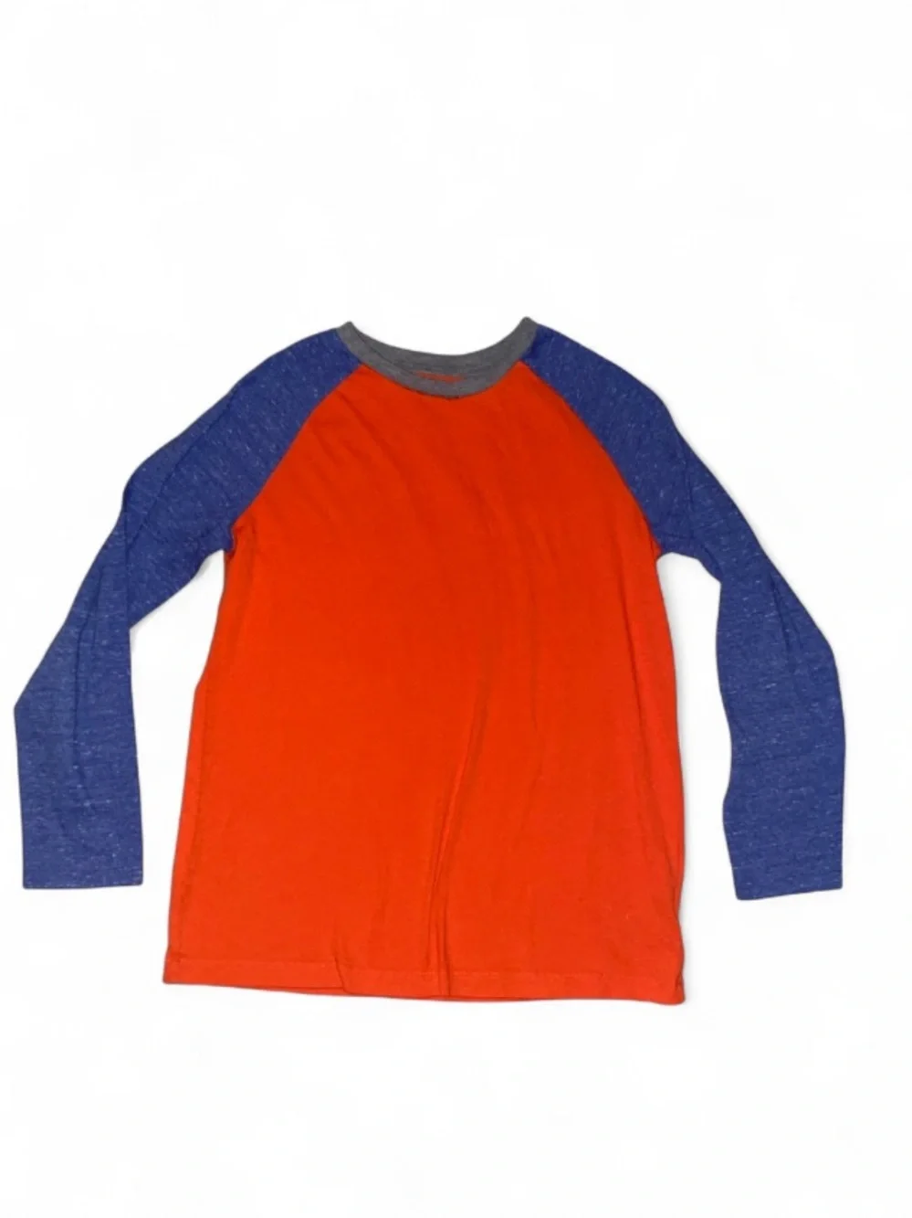 Old Navy Orange Body Long Sleeve Tee with Blue Raglan Sleeves